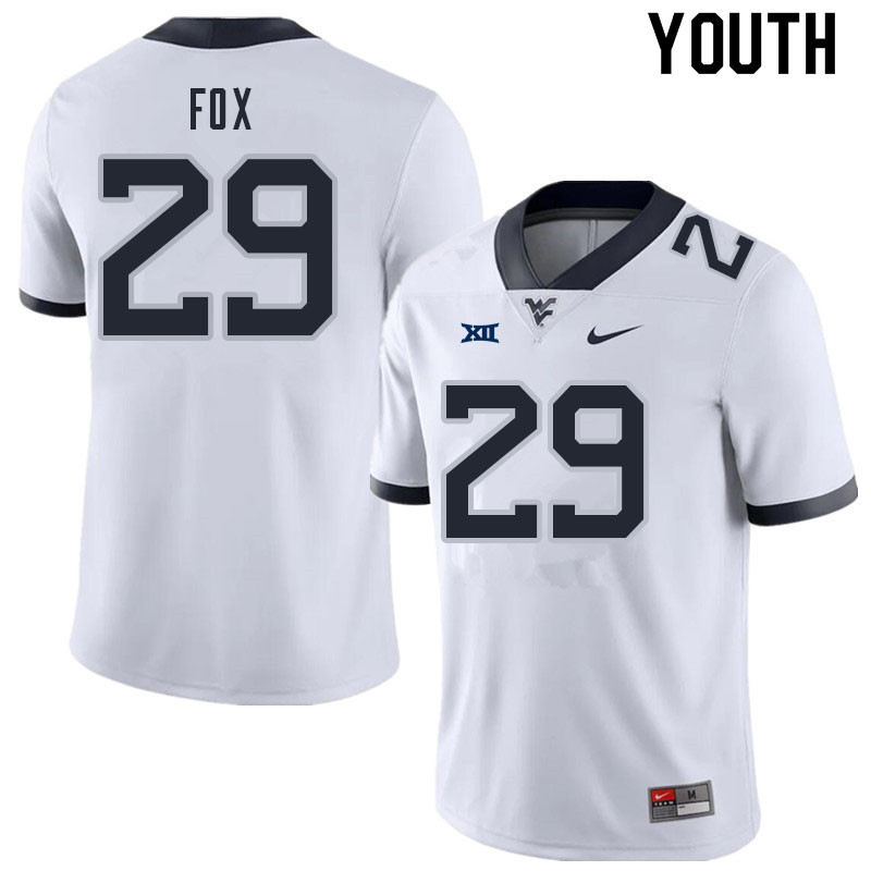 NCAA Youth Preston Fox West Virginia Mountaineers White #29 Nike Stitched Football College Authentic Jersey TJ23S66TD